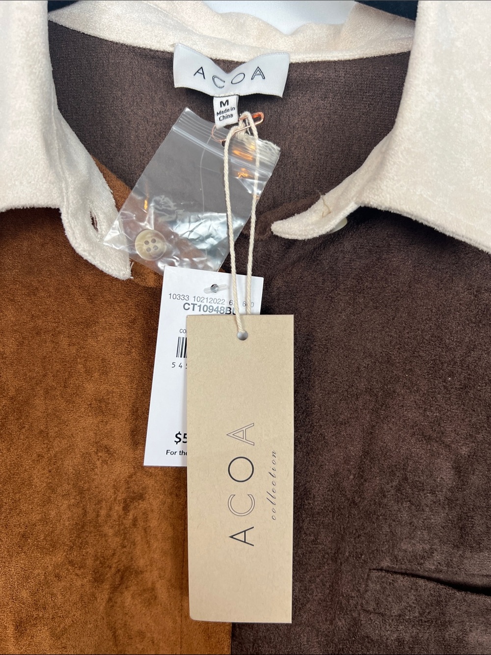 Brown Colorblock Long Sleeve Button Down- Size M - Picture 9 of 12